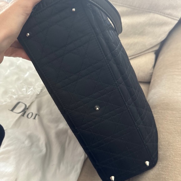 Christian Dior Black Cannage Quilted Nylon Medium Lady Dior Bag ****Authentic - Picture 12 of 14